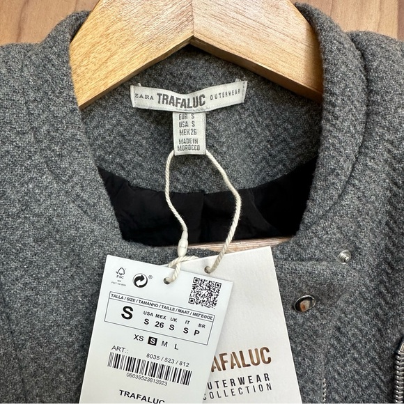 Zara Asymmetric Zipped Up Jacket size S - Picture 5 of 6